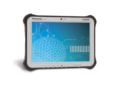 Panasonic's Toughpad FZ-G1 is a fully rugged, 10-inch tablet that runs Windows 7 or Windows 8. Photo courtesy of Panasonic.