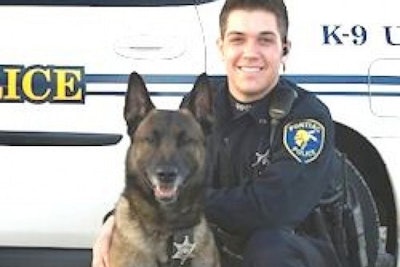 Officer Casey Kohlmeier and Draco (Photo: Pontiac PD)