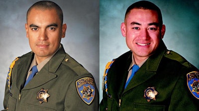 CHP Officers Juan Gonzalez and Brian Law. Photo courtesy of the California Highway Patrol