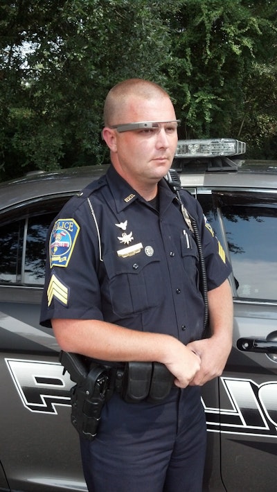 Officer wearing Google Glass (Photo: CopTrax)