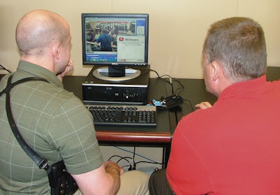 PHOTO: Ocean Systems. Fort Wayne detectives upload a file using Ocean Systems' solution for video analysis.
