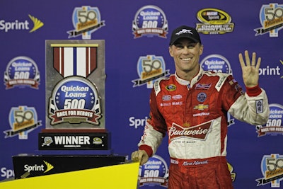 Kevin Harvick after winning the Quicken Loans Race for Heroes.