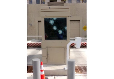 Photo of guard booth that resisted bullets in Austin shooting: Delta Scientific