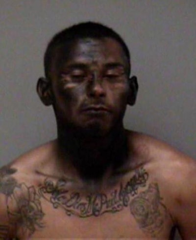 Car theft suspect Jose Espinoza spray-painted his face black in an attempt to escape police. (Photo: Madera PD)