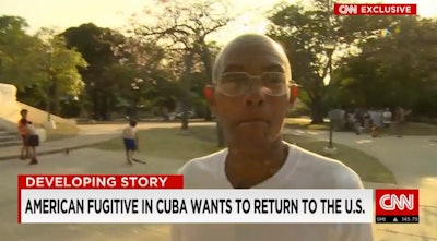 Accused cop killer Charlie Hill has lived in Cuba for more than 40 years. (Photo: Screen Shot from CNN)