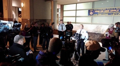 Baltimore chief Anthony Batts addresses a press conference. (Photo: Twitter)