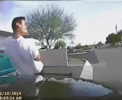 Dashcam still shows suspect at moment of impact. (Photo: Marana PD)