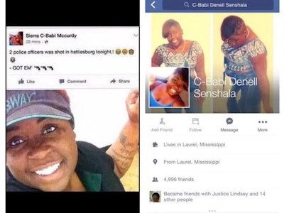 A Laurel, Miss., woman was fired for celebrating the violent deaths of Hattiesburg officers on her Facebook page.