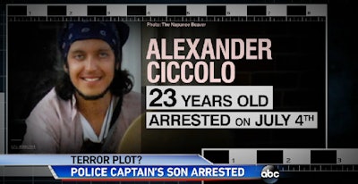 Alexander Ciccolo, 23, pleaded not guilty to terrorism-related charges this week. (Photo: ABC News screen shot)