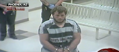 Suspected freeway shooting suspect Leslie Allen Merritt Jr. at his arraignment. (Photo: Fox News screen shot)