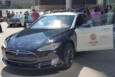 Tesla loaned LAPD this luxury electric sedan for testing and research. (Photo: LAPD)