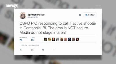 Colorado Springs PD is tweeting about the incident. (Screen shot from USA Today/Newsy video)