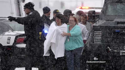 Officers rescued trapped civilians from the Planned Parenthood building using a Lenco Bearcat. (Photo: ABC News screen shot)