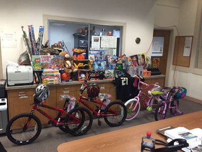 North Bend, OR, Police donated these Christmas gifts to a local family (Photo: Facebook)