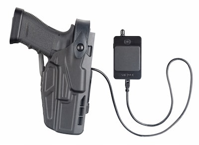The 7TS CAS holster uses a wired connection to the camera.
