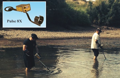 New Mexico State Police use the Pulse 8x to search for a gun in shallow water of the Rio Grande. Photo: JW Fishers