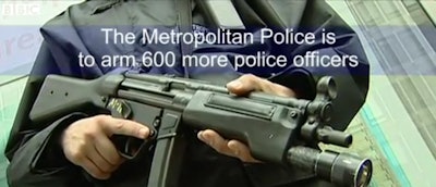 Authorised Firearms Officer (AFO) in London. (Photo: BBC screen shot)