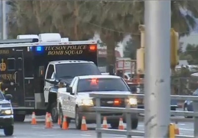 Tucson's bomb squad responds to the scene. (Photo: KVOA TV screen shot)