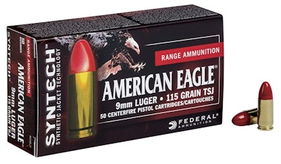 M Federal Premium American Eagle Ae9 Sj1 9mm Luger115gr Tsj R 1