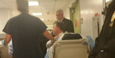 Lieutenant Wojciech Niebrzydowski in the hospital. (Photo: NBC New York screen shot)