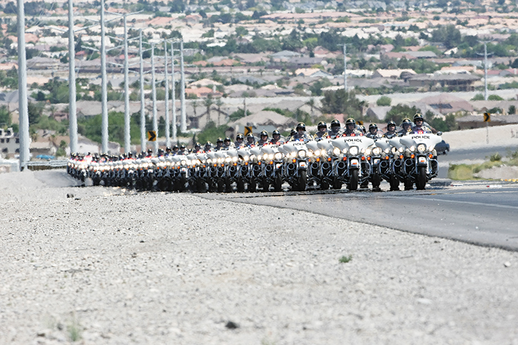 Last year the Las Vegas Metro PD motorcycle unit rode 1.7 million miles and experienced only four accidents that were caused by something the officer did or didn't do. Photo: Las Vegas Police Department.