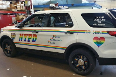 The NYPD rolled out this Gay pride patrol SUV last weekend for the annual parade. (Photo: NYPD)