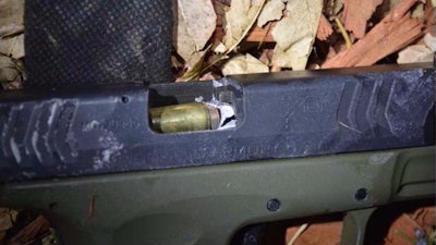 A Jefferson County Sheriff's deputy was attacked off duty and wounded. But in an exchange of fire, one of his bullets went down the barrel of the attacker's pistol. (Photo: Jefferson County SO)