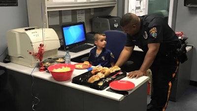 Five-year-old William Evertz Jr. saved up his allowance to buy lunch for the officers of the Winslow Township Police Department. (Photo: Winslow Township PD)
