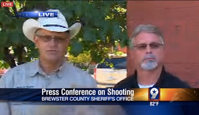 Brewster County (TX) Sheriff Ronny Dodson speaks at a press conference about the school shooting. (Photo: News West 9 live stream screen shot)