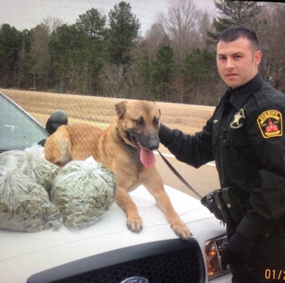 Dep. Brandon Finley and K-9 Furax on the job (Photo courtesy of Mission K9 Rescue)