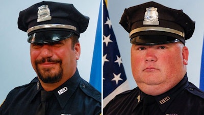 Boston Police Officer Richard Cintolo and Officer Matt Morris were critically wounded in a firefight Wednesday night. (Photo: Boston PD)