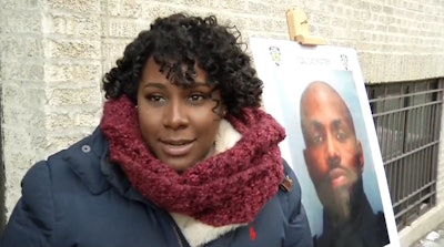 Det. Shawn Carrington's now 20-year-old daughter talks about her father during the ceremony where he was awarded the NYPD's Medal of Honor. Det. Carrington was killed in 1998. (Photo: Screen shot from News 12 video)