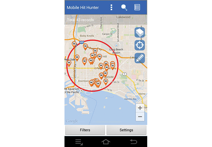 Vigilant Solutions' Mobile Companion app includes Mobile Hit Hunter, which helps officers pinpoint the locations of target vehicles.