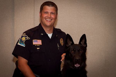K-9 Ranger with his handler, Officer Nick Kent (Photo: Forest Lake PD)