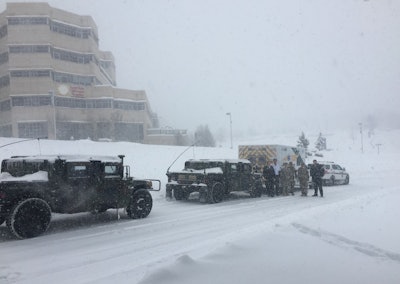 The Pennsylvania State Police and the National Guard teamed up with PennDOT to escort a 23-month-old child to lifesaving medical care. (Photo: Pennsylvania State Police)