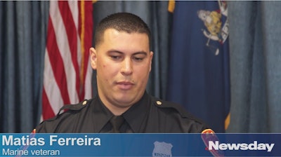 Matias Ferreira lost his legs to an IED blast in Afghanistan, but it didn't stop him from pursuing his dream of becoming a police officer. (Photo: Screen shot from Newsday video)