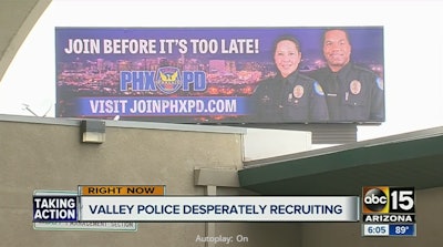 Police recruiting billboard in Phoenix. (Photo: ABC 15 screen shot)