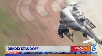 LAPD Chief Charlie Beck says the order to send in snipers to fire on the suspect from a helicopter came from an assistant chief with his blessing. (PhotoL KTLA Screen Shot)