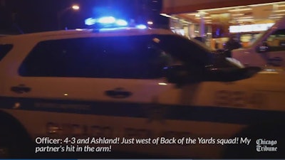 To listen to excerpts of emergency communications during response to the shooting of two Chicago police officers Tuesday night, go to the Chicago Tribune. (Photo: Screen shot from Chicago Tribune video)