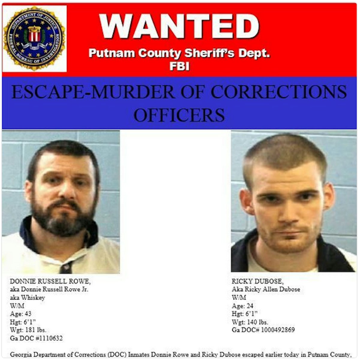 Escaped Prisoners Take Selfies, Video During Nationwide Manhunt 