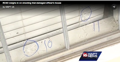 Jackson, MS, police say 30 pistol and rifle rounds were fired into a local police officer's home. (Photo: Screenshot from WAPT video)