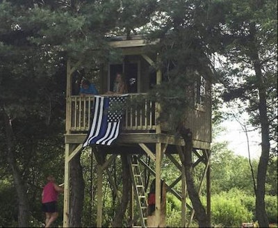 Watertown, NY-area officers completed a treehouse for the daughter of a fallen state trooper. (Photo: New York State Police)