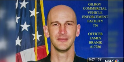 Officer James Branik of the California Highway Patrol was killed in a crash Tuesday while driving to work on his motorcycle. (Photo: NBC Bay Area screen shot)