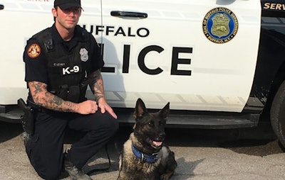 Buffalo Officer Craig Lehner with K-9 Shield. (Photo: Lt. Salvatore Losi)