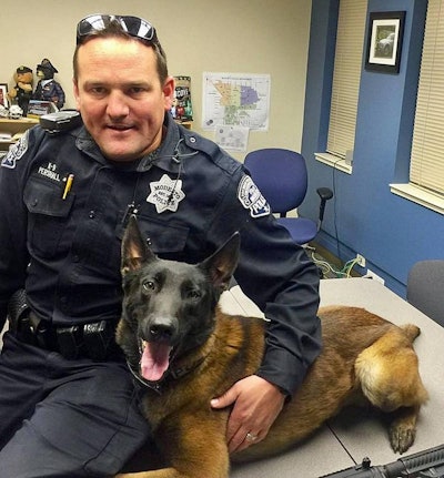 Sgt. Mike Pershall of the Modesto Police Department with K-9 Ike. (Photo: Modesto Police Canine Association)
