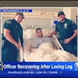 Officer Fadi Chelico is reportedly in 'good spirits' after losing his leg in a freeway crash. (Photo: CBS 2 Screen shot/Instagram)