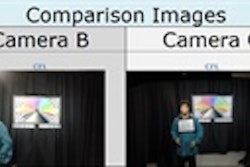 Frames from videos of Humanoid Harry skating around taken by four different cameras, all illuminated by the same light source.