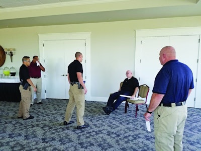 Officer-instructors were trained to use a proactive response protocol for psycho-medical emergencies. Scenarios tested their mastery of the techniques. Photo: Martinelli and Associates
