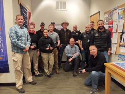 James Hetfield delivered gifts to Vail (CO) PD officers. (Photo: All Within My Hands foundation/Twitter)