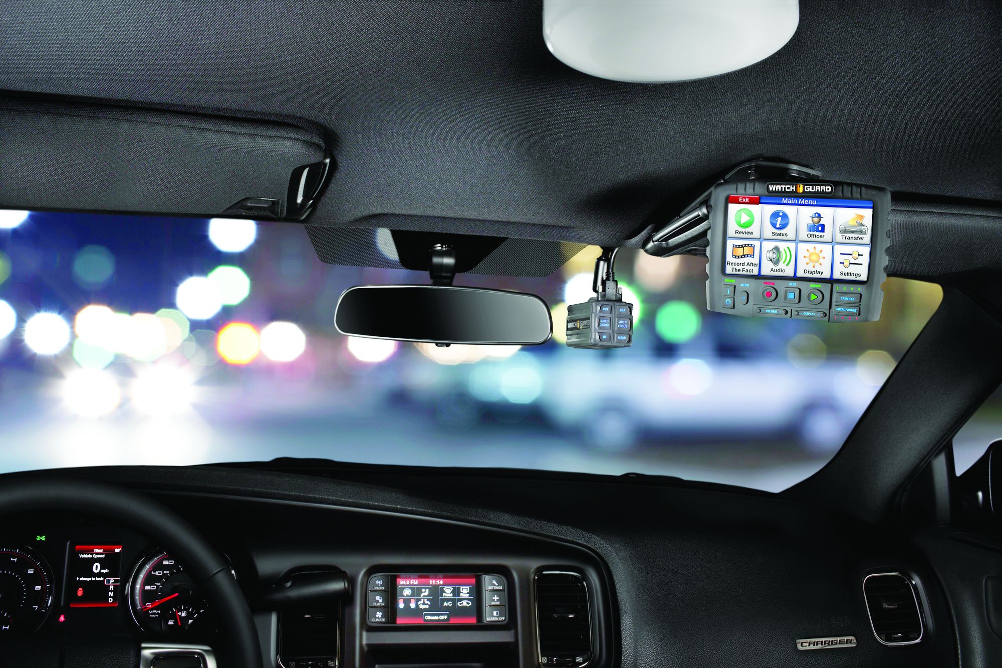 WatchGuard Video's 4RE in-car camera system integrates with body-worn cameras and can be used for interviews.